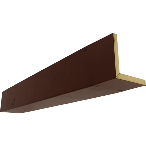2-Sided (L-beam) Knotty Pine Endurathane Faux Wood Ceiling Beam, NaturaL Pecan, 6